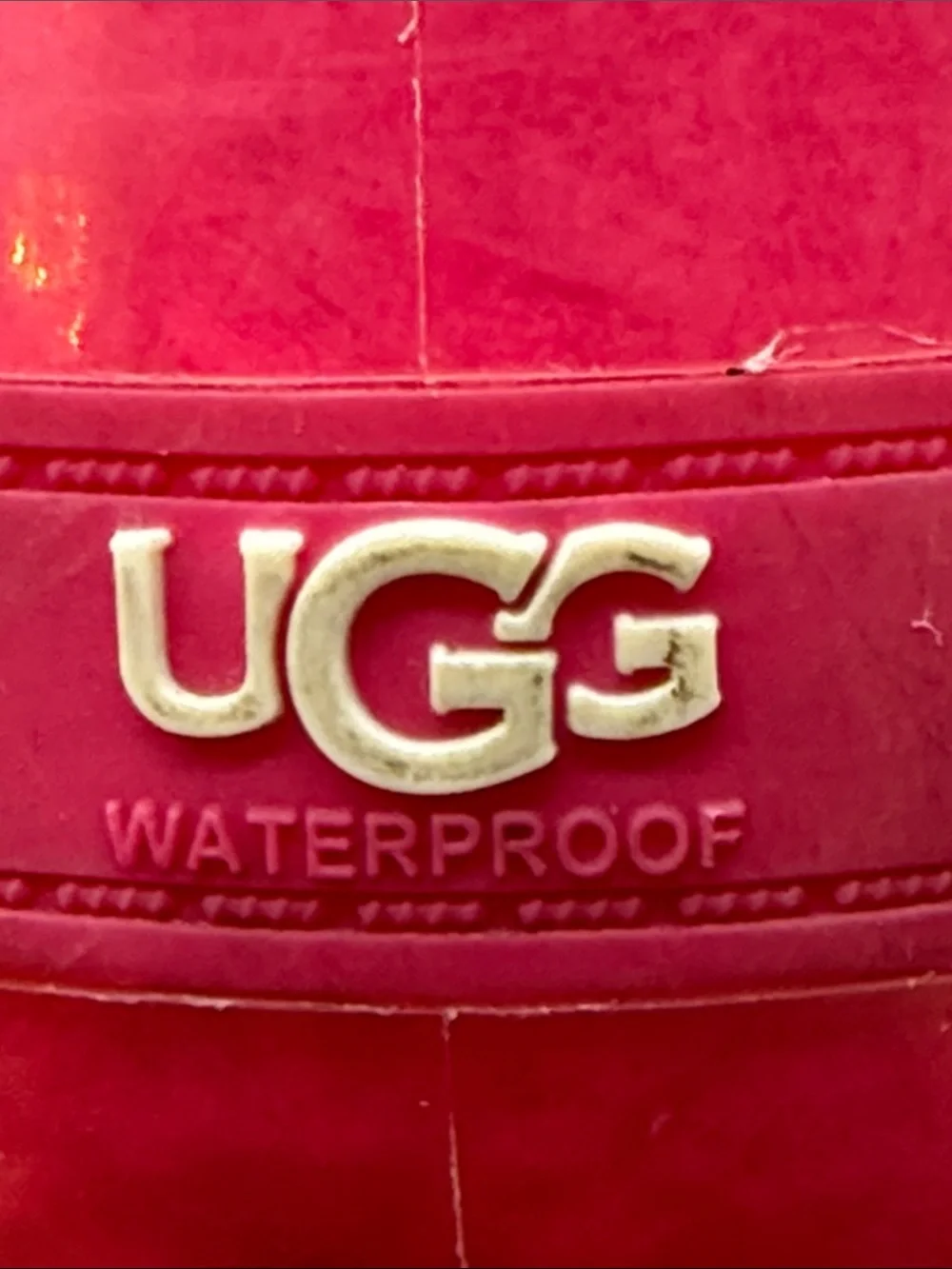 UGG Kids Hot Pink Glossy Waterproof Boots Size 4